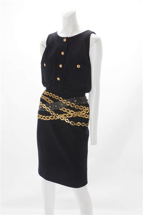 chanel chain dress for sale|Chanel dress long sleeves.